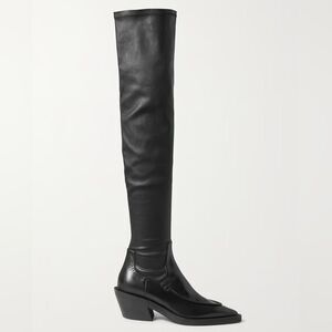 KHAITE Black Over the Knee Boots